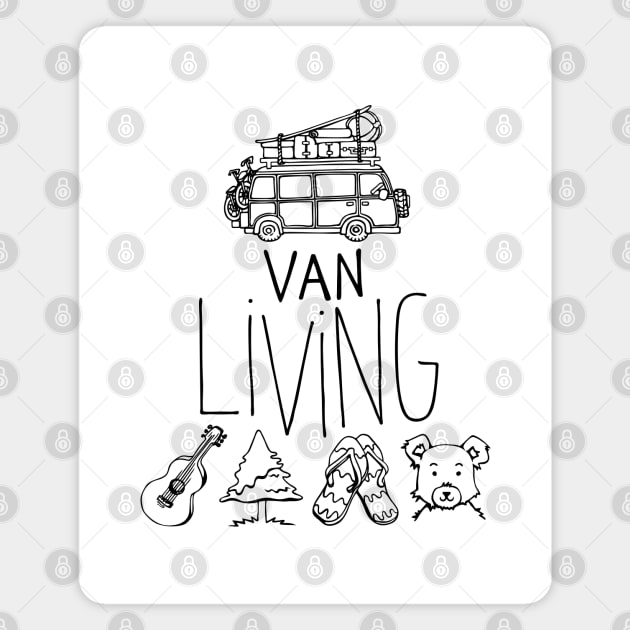 Van Living (black lines) Magnet by geep44